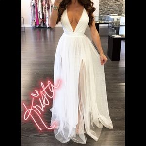 NWT white spaghetti strap dress. Bridal. Summer.